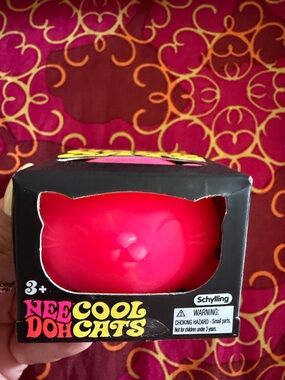 NeeDoh Cool Cats Squeezable Stress Cat Toy — Bright Pink